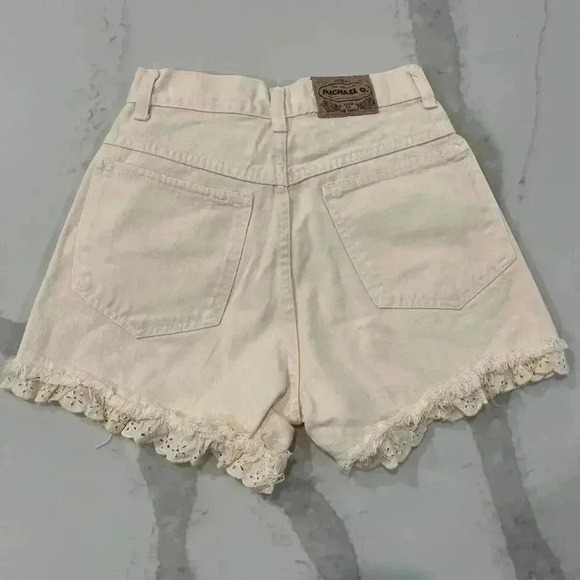 Vintage Michael G Denim and Lace High Rise Shorts Women’s Size 5 - Picture 4 of 5